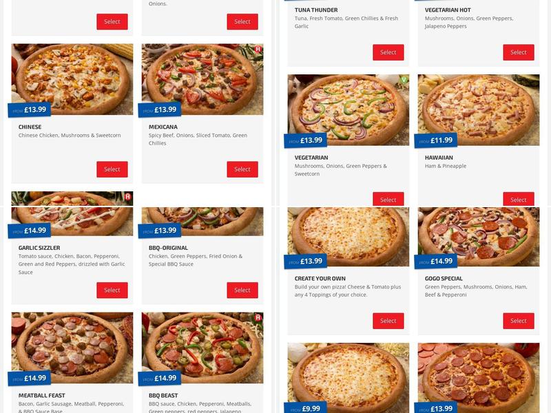 Pizza Go Go Bromley Menu