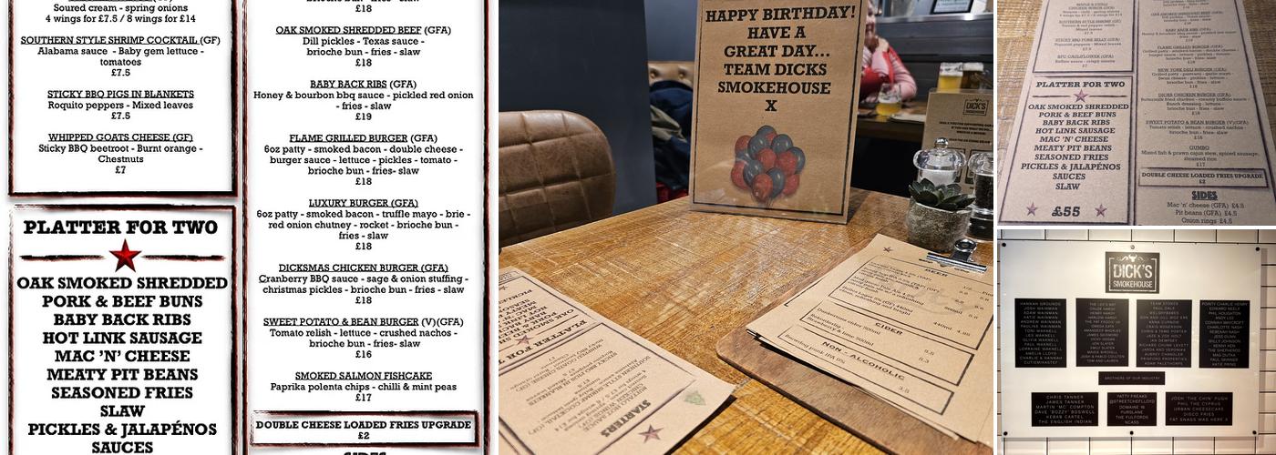 Dick's smokehouse Menu