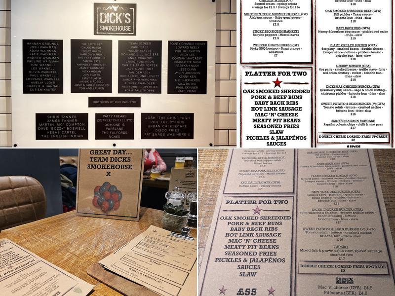 Dick's smokehouse Menu