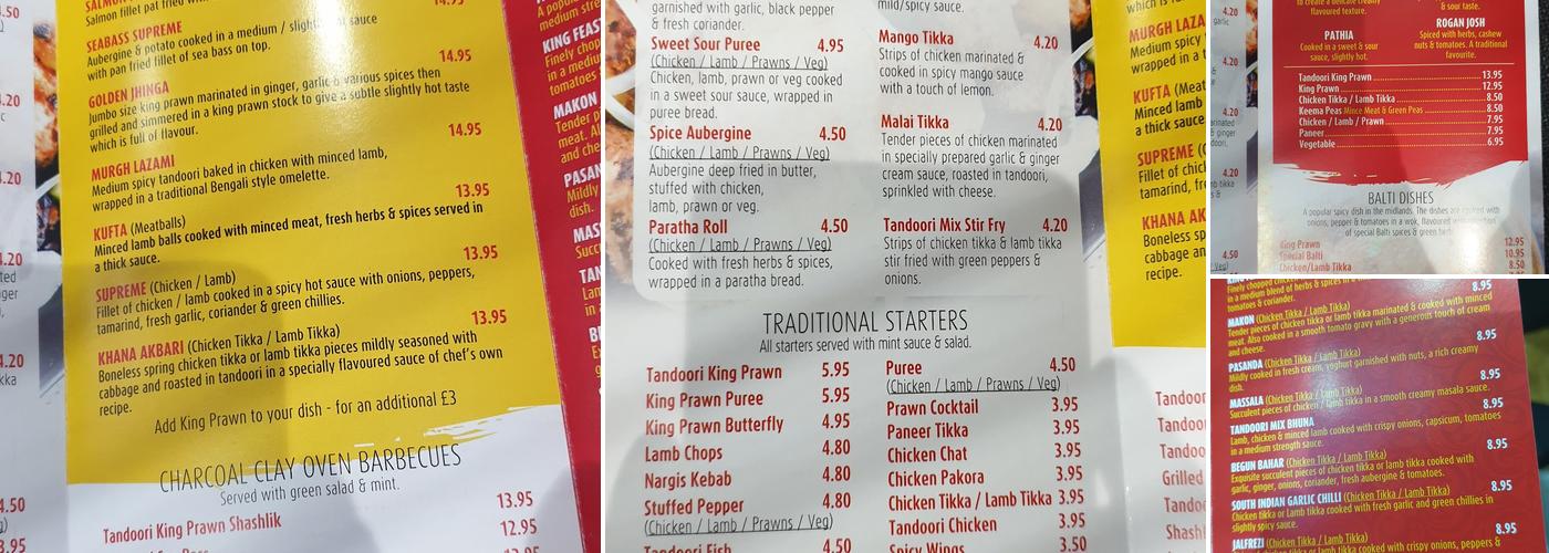 Chennai Lounge Indian Restaurant Menu