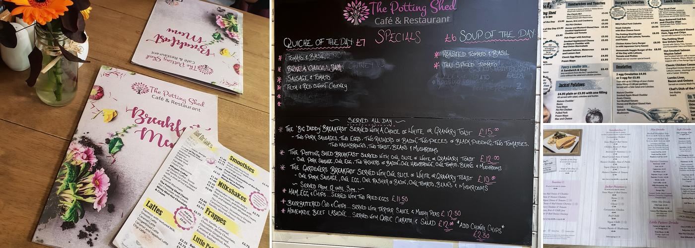 The Potting Shed Café & Restaurant Menu