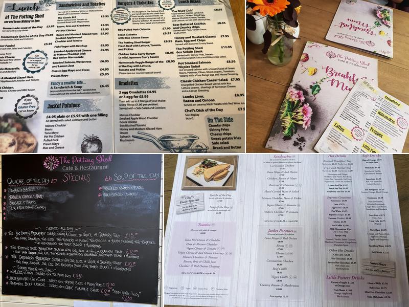 The Potting Shed Café & Restaurant Menu