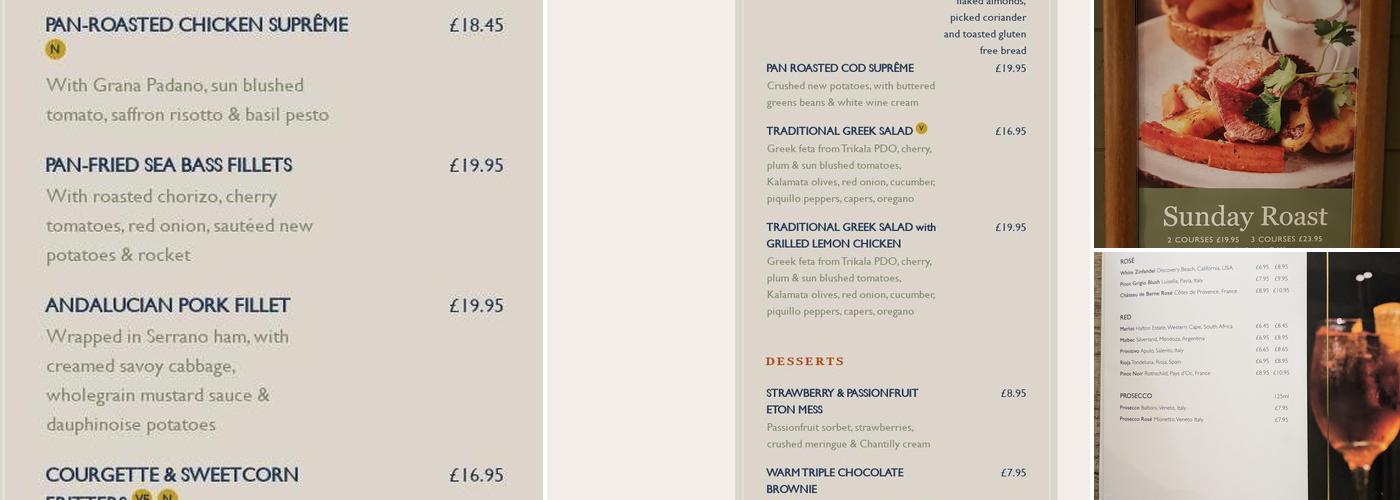 Ego at The Forest, Lickey End, Bromsgrove Menu