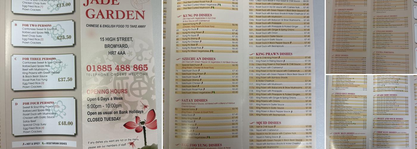New Jade Garden Menu
