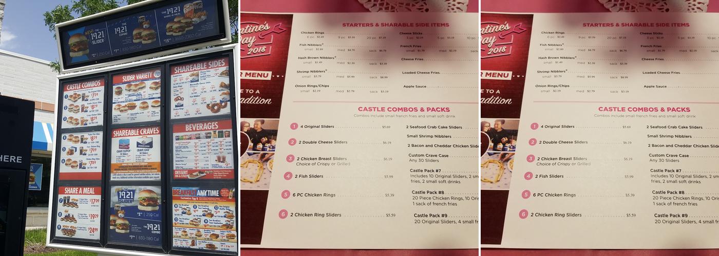 White Castle Menu
