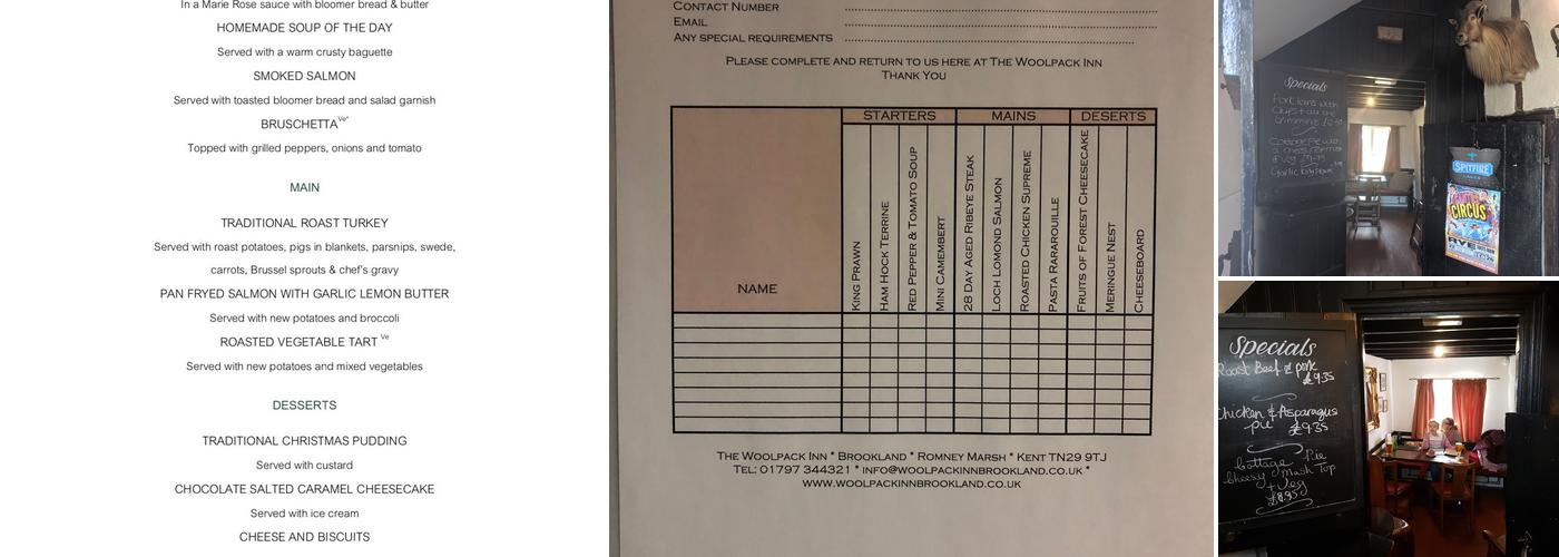 The Woolpack Inn Menu