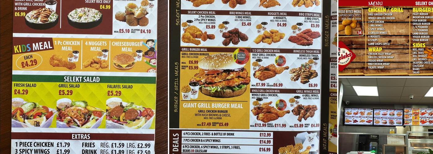 Selekt Chicken Menu