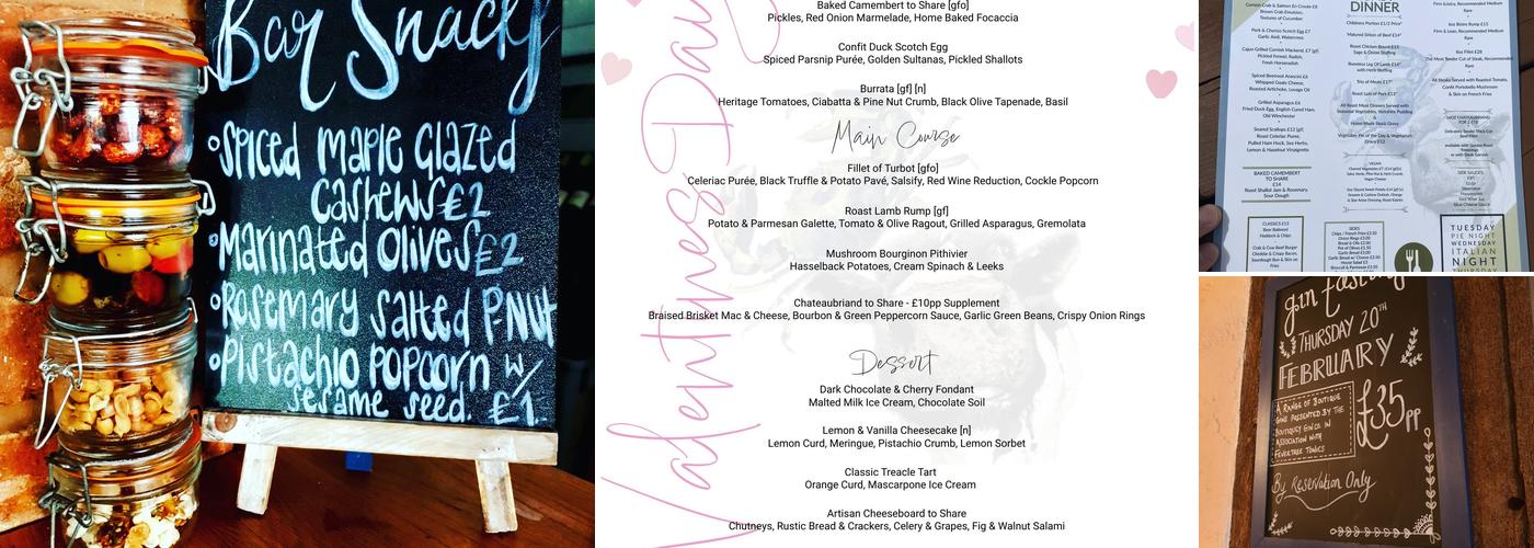 The Crab and Cow Menu