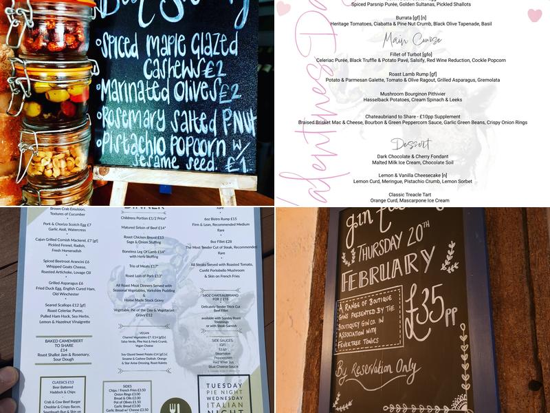 The Crab and Cow Menu