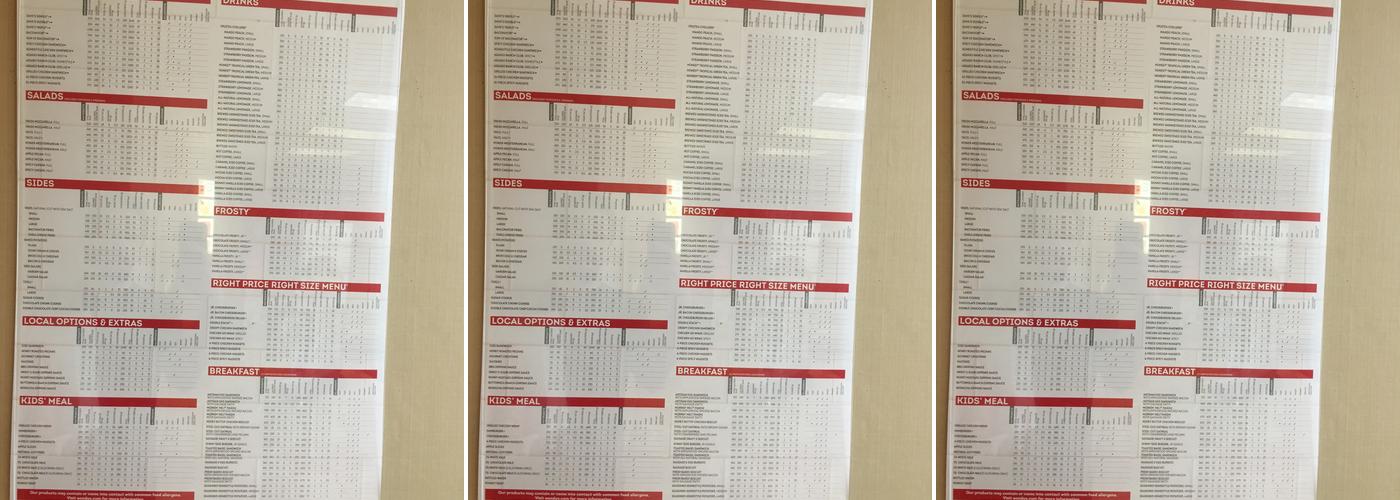 Wendy's Menu