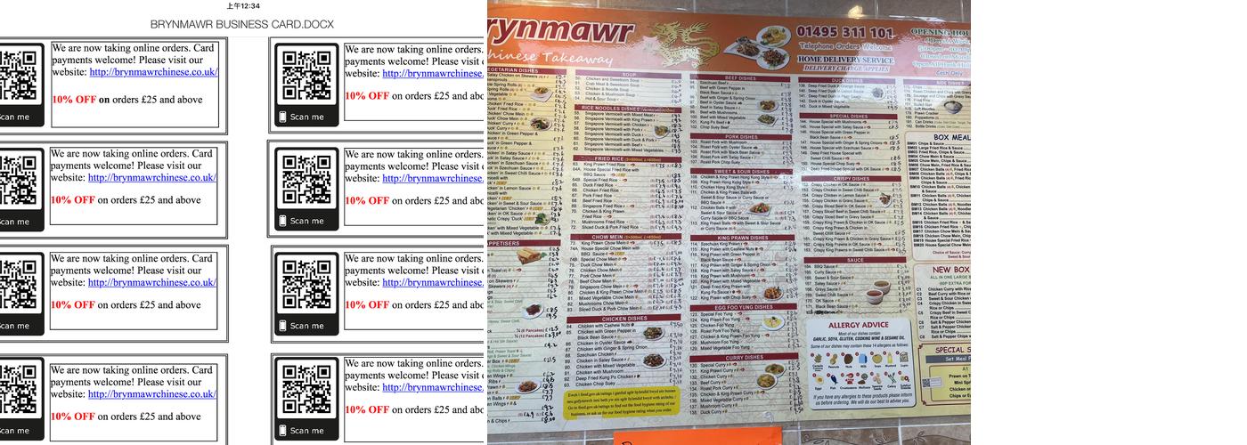 Brynmawrchinese Takeaway Menu