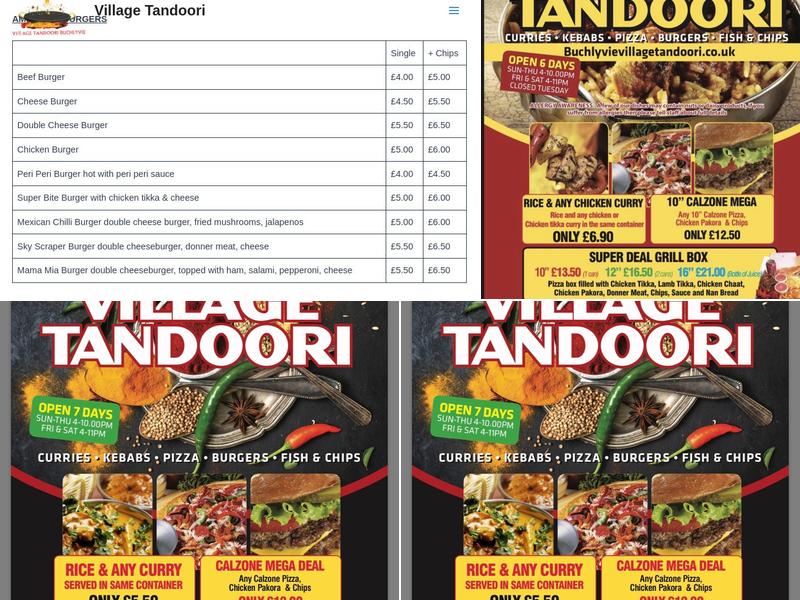 Village Tandoori Menu