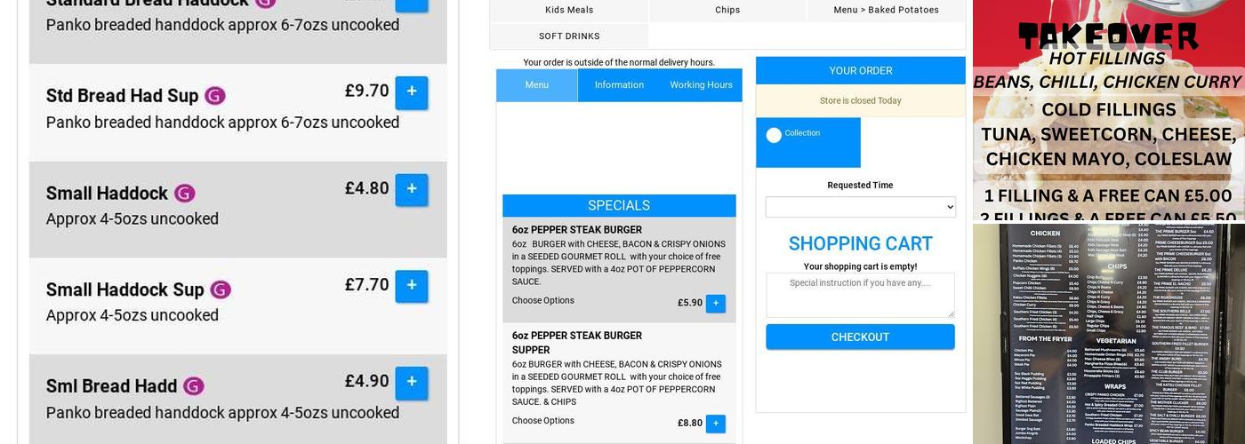 Drifters Fish & Chips Menu