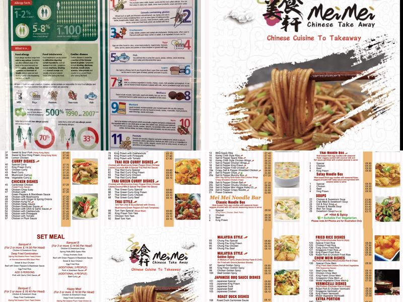 Mei Mei Chinese Cuisine Takeaway美食轩 Menu