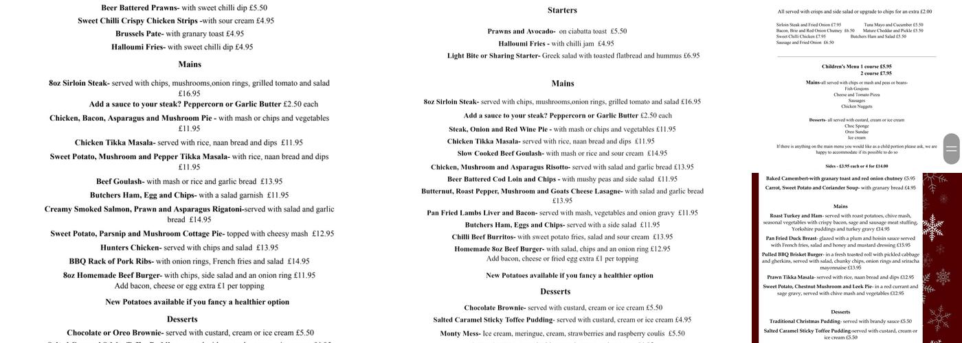 The Montgomery of Alamein Menu