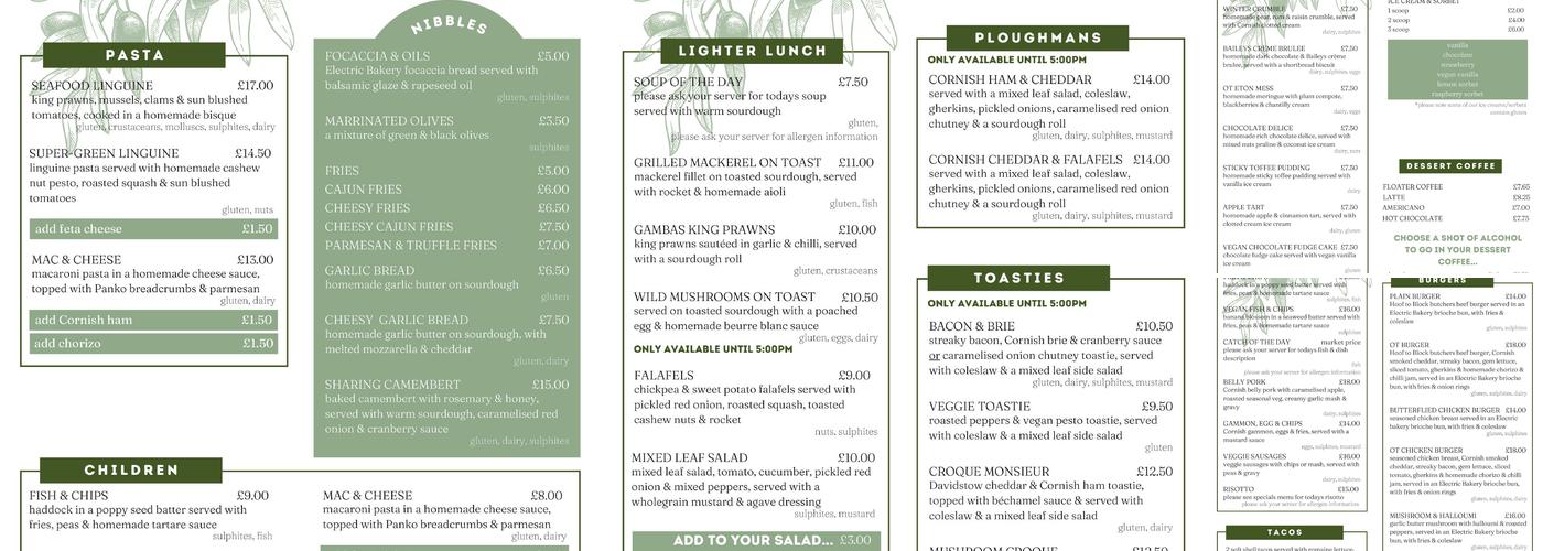Olive Tree Menu