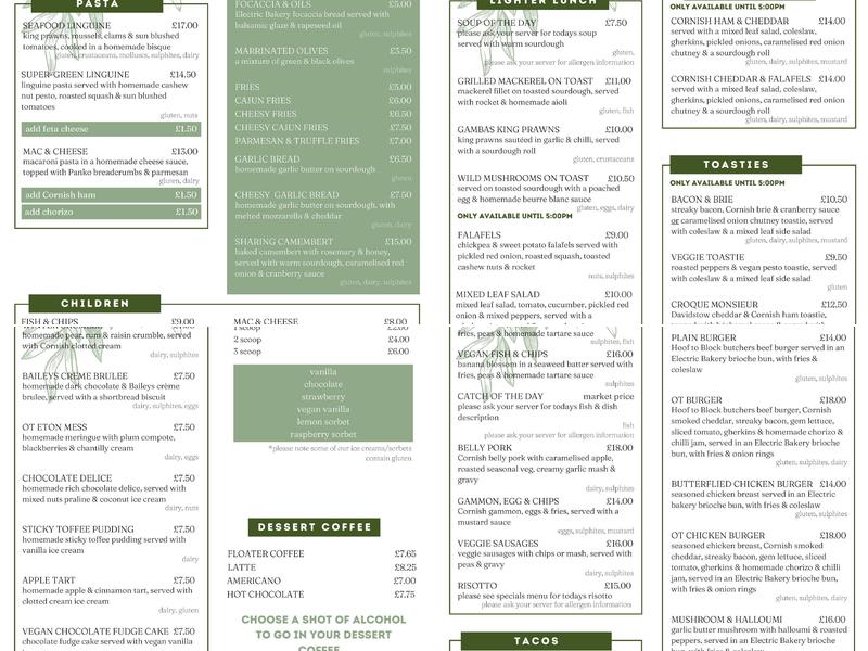 Olive Tree Menu