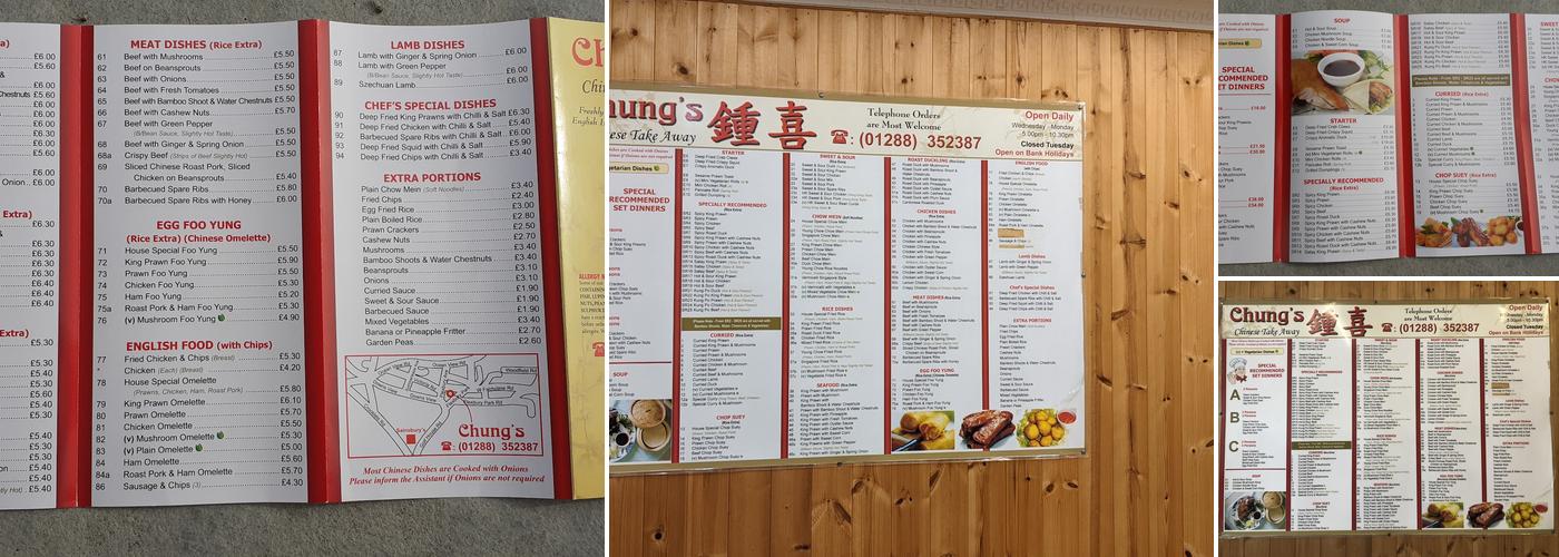 Chung's Menu