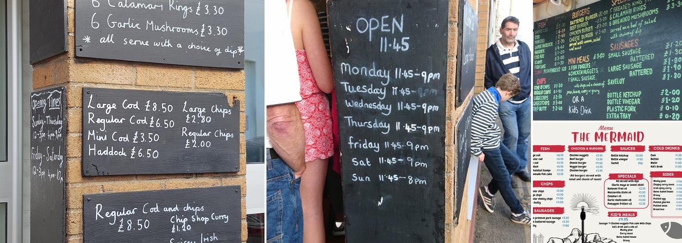 The Mermaid Takeaway Menu