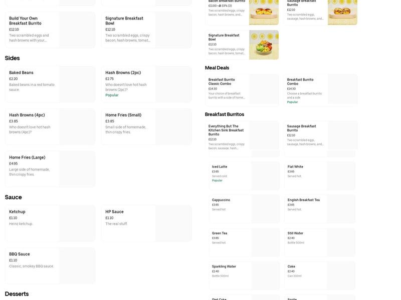 The doughnut hut Menu