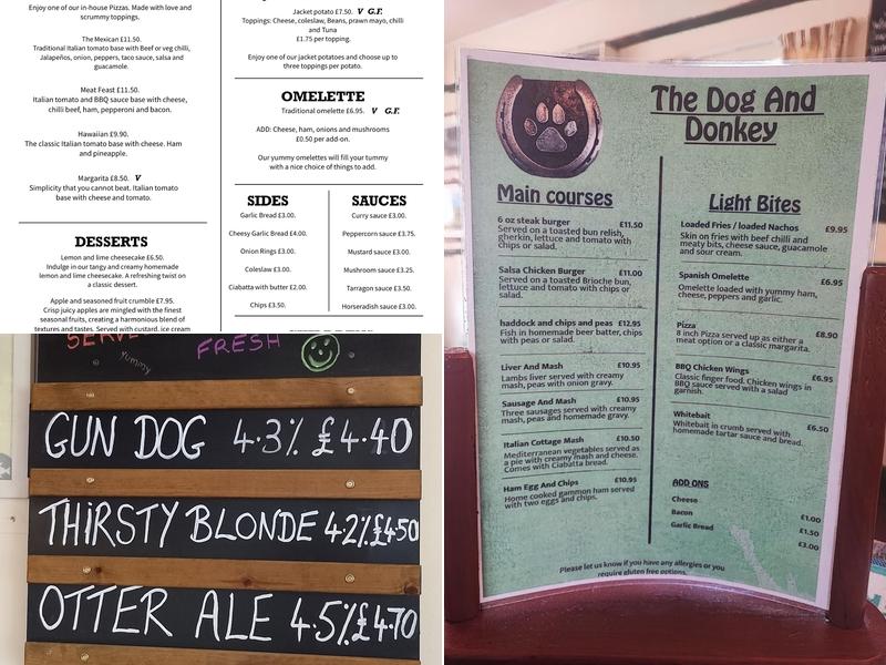 The Dog and Donkey Inn Menu