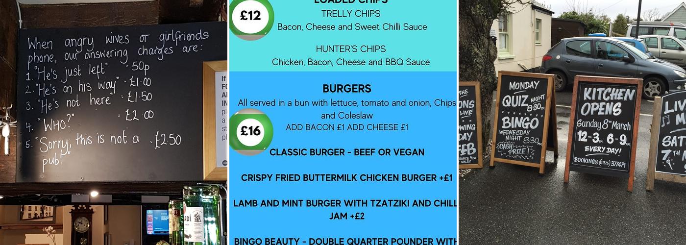 The Trelowarren Arms Menu