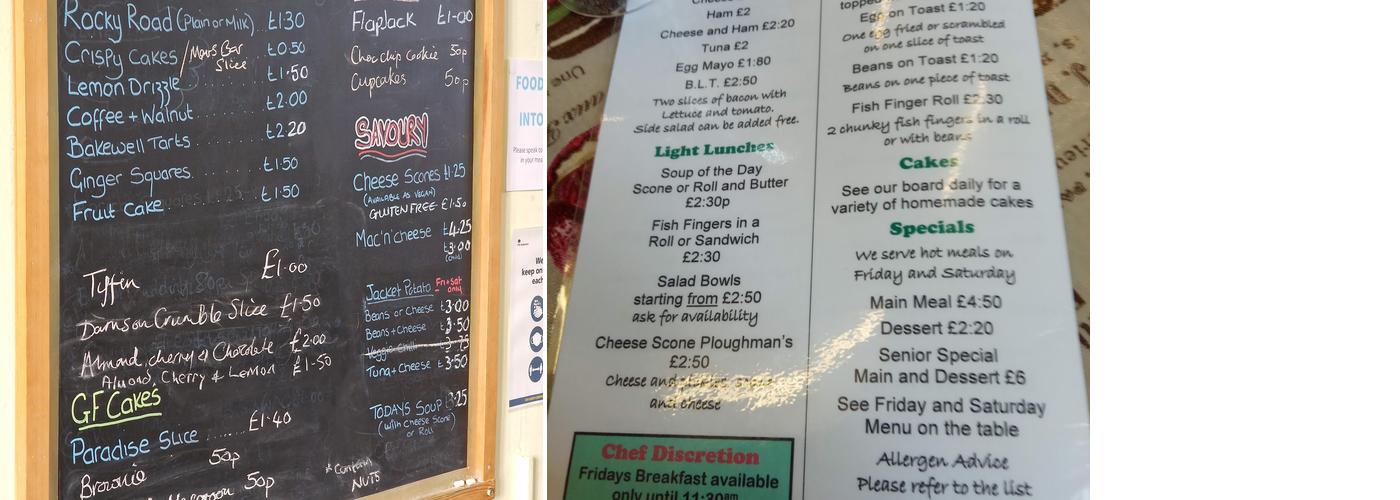 Bugbrooke Community Cafe Menu