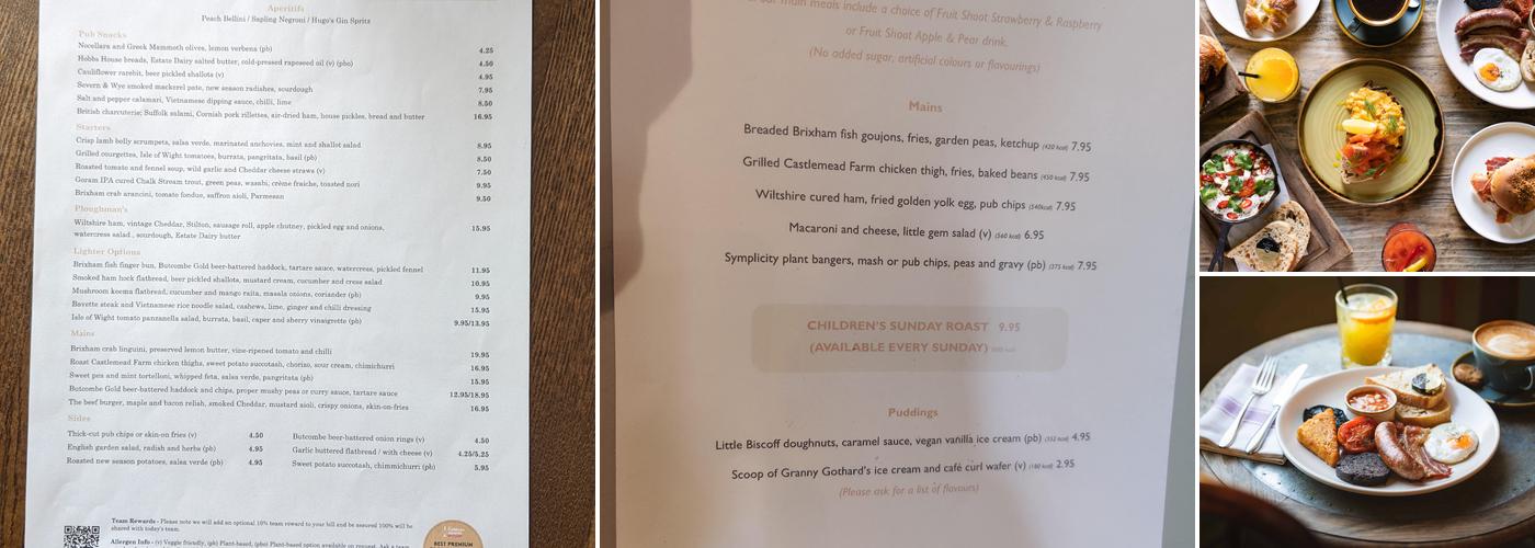 The Prince of Burford Menu