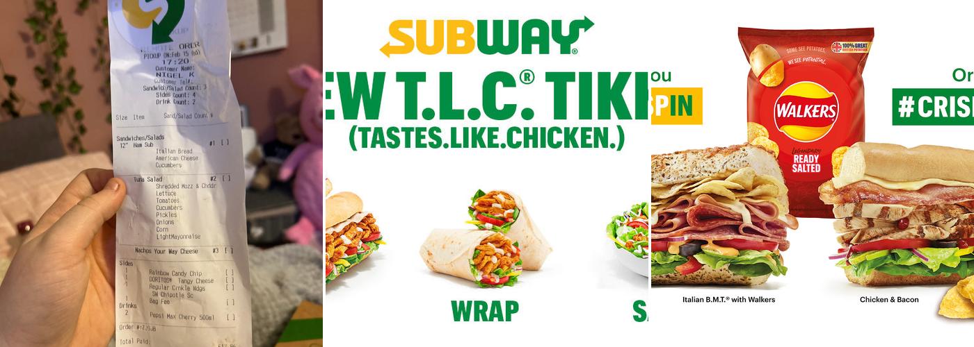 Subway Menu