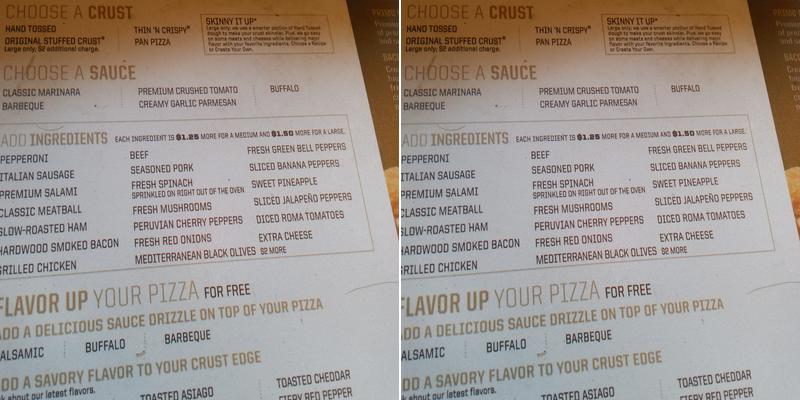 Pizza Hut Menu