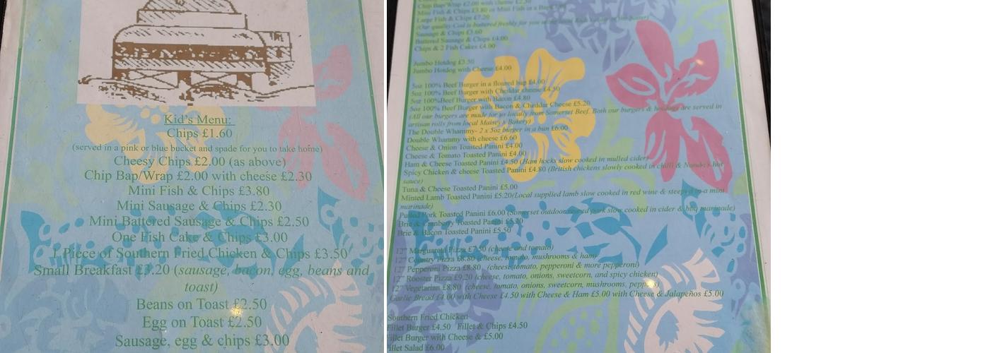 Pavilion Takeaway Menu