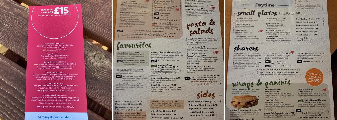 Mash and Barrel Menu