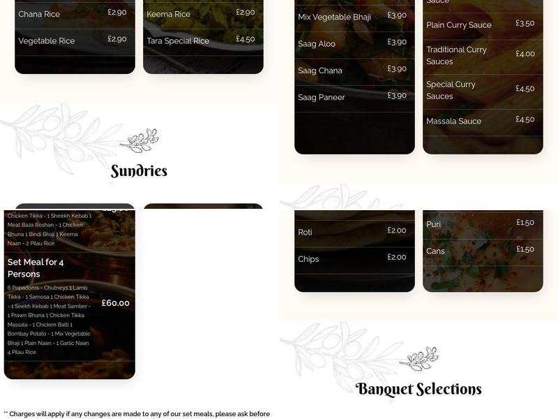 Tara Asian Takeaway Menu