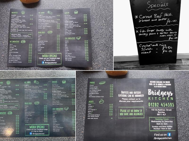 Bridgeys Kitchen Menu