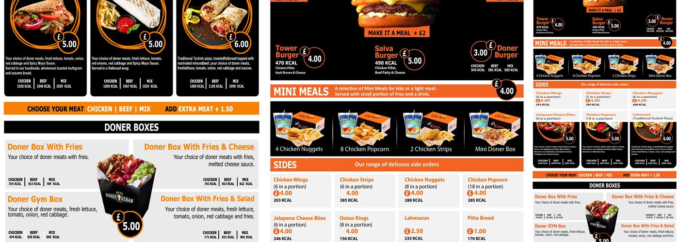 Salva Fast Food Menu