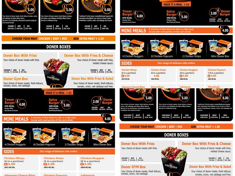 Salva Fast Food Menu