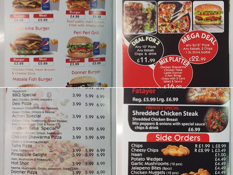 Fresco'z Takeaway Menu