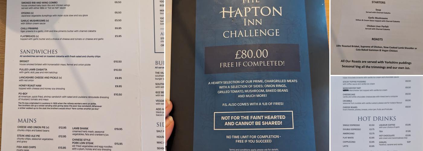Hapton Inn Menu