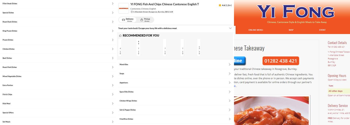 Yi Fong Chinese Takeaway (Order Online) Menu