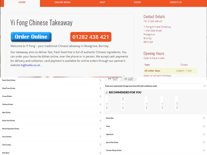 Yi Fong Chinese Takeaway (Order Online) Menu