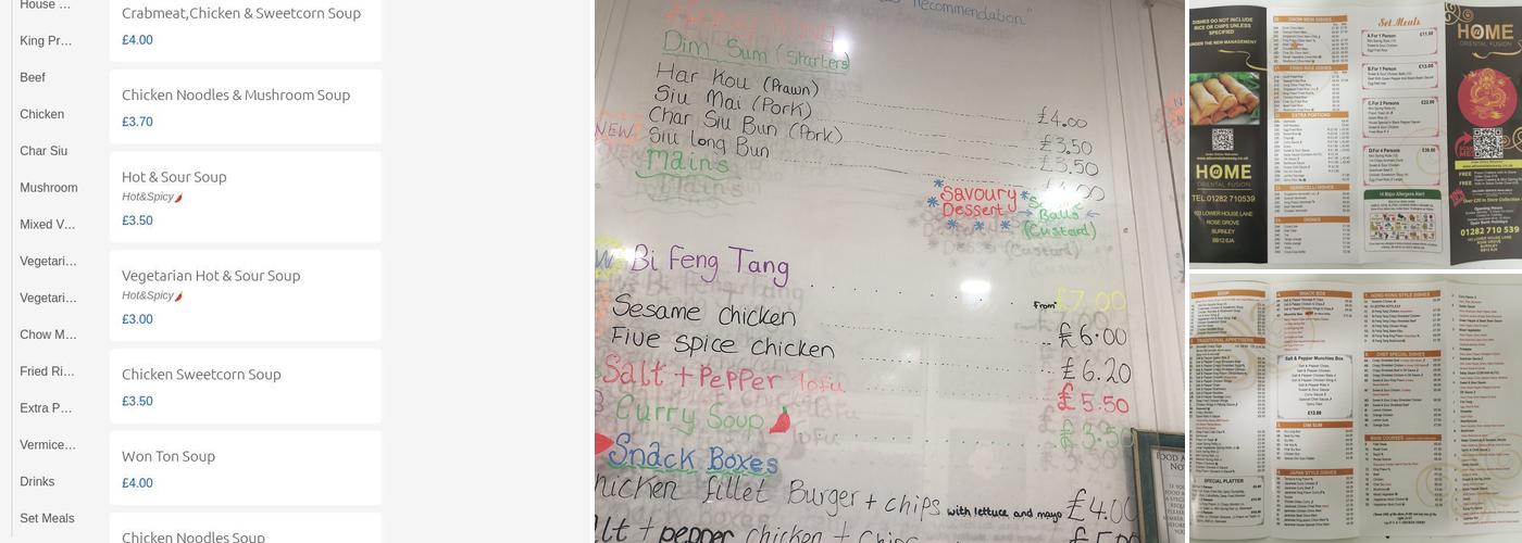 @Home take away Menu