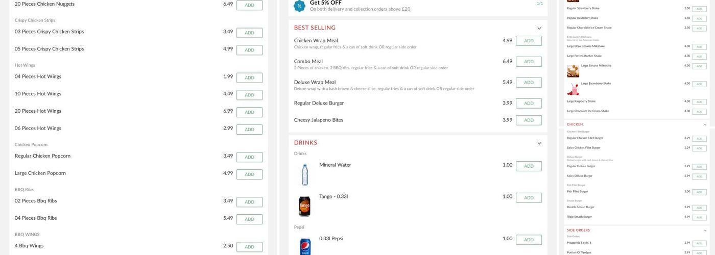 Caledonia Chicken & Ribs Menu