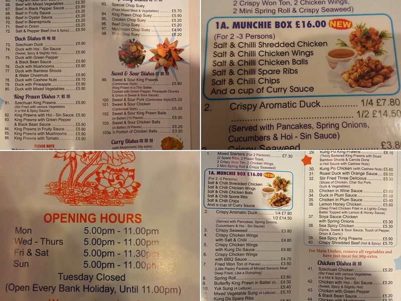 Superb Chinese Takeaway Menu