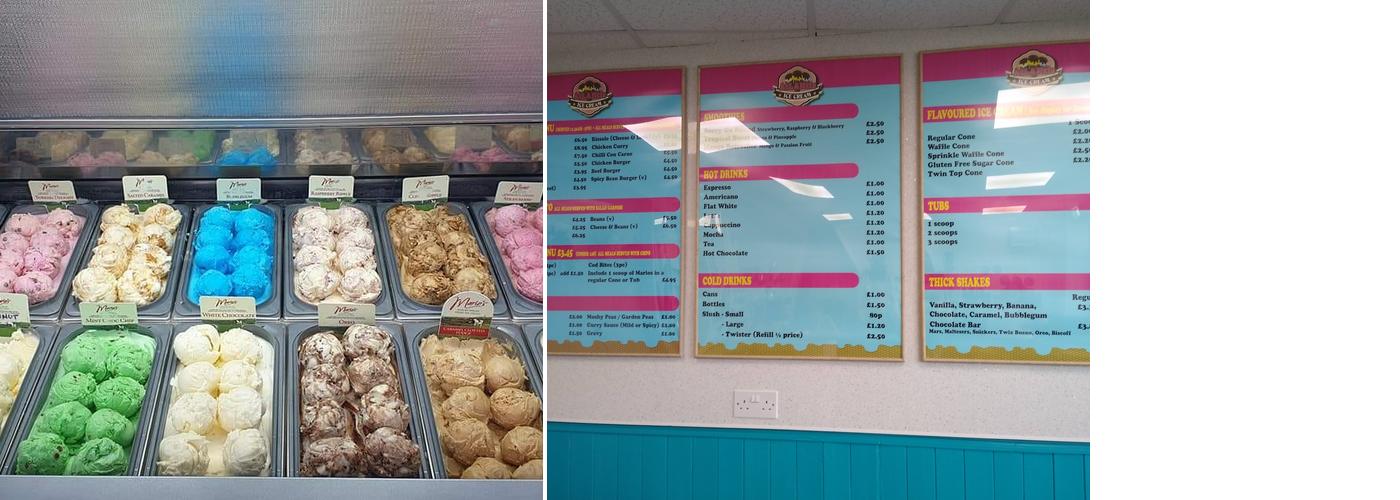 Atlantis fish and chips, Cafe & Ice Cream Menu