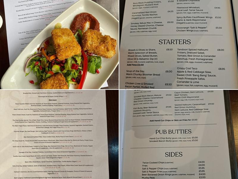 The Ship at Lathom Menu