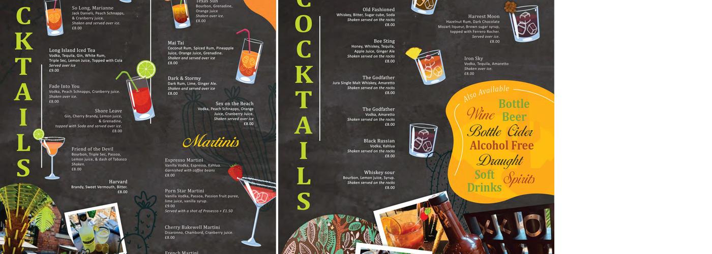 Cactus Rays Bar Menu