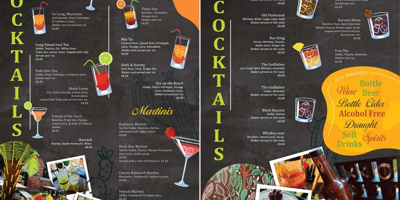 Cactus Rays Bar Menu