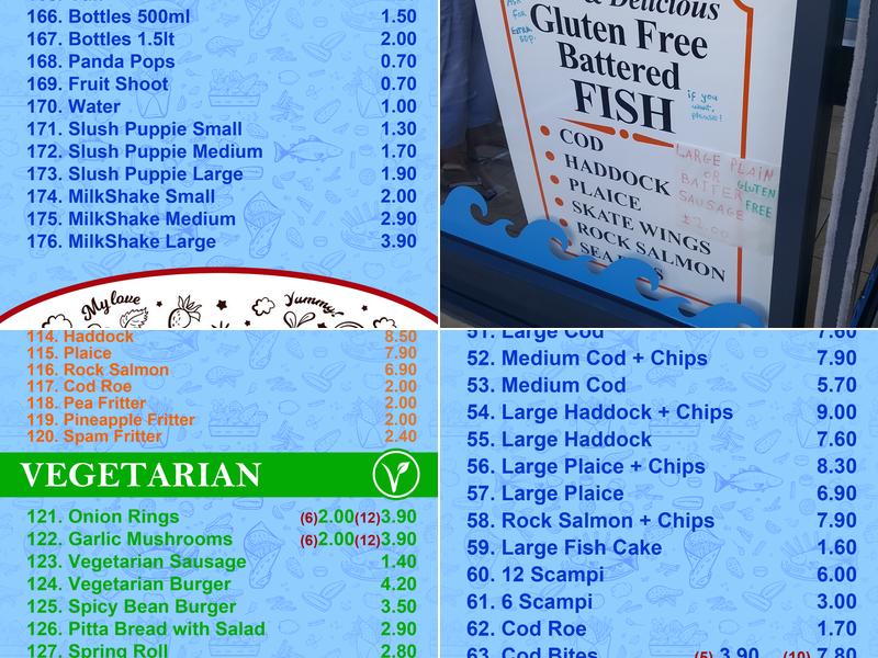 Kingfisher Menu