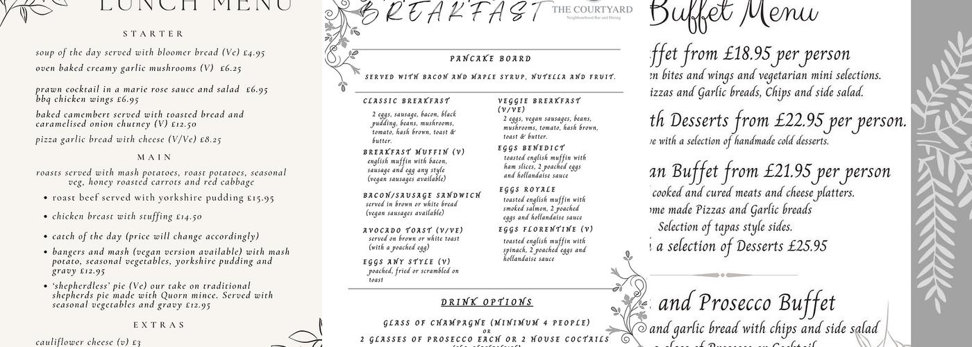 The Courtyard @ No.12 Menu