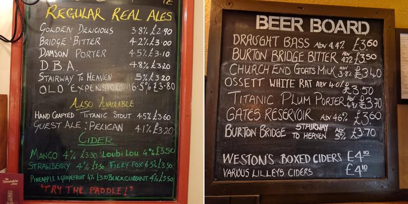 Devonshire Arms Menu